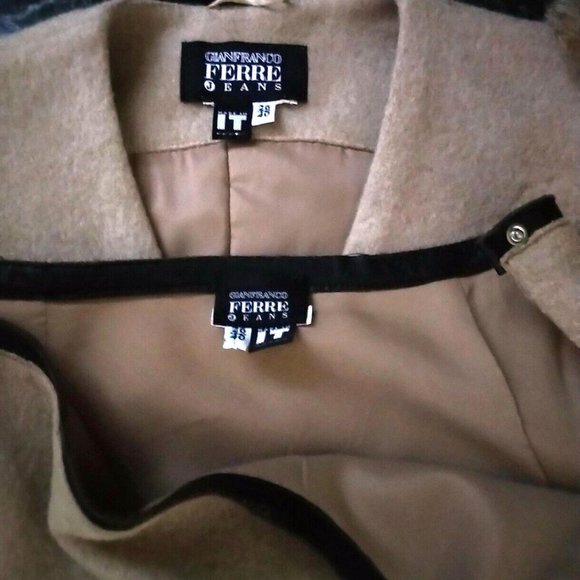 Gianfranco Ferre Beige Tan Mink Fur Skirt Suit 4 S - Picture 8 of 9
